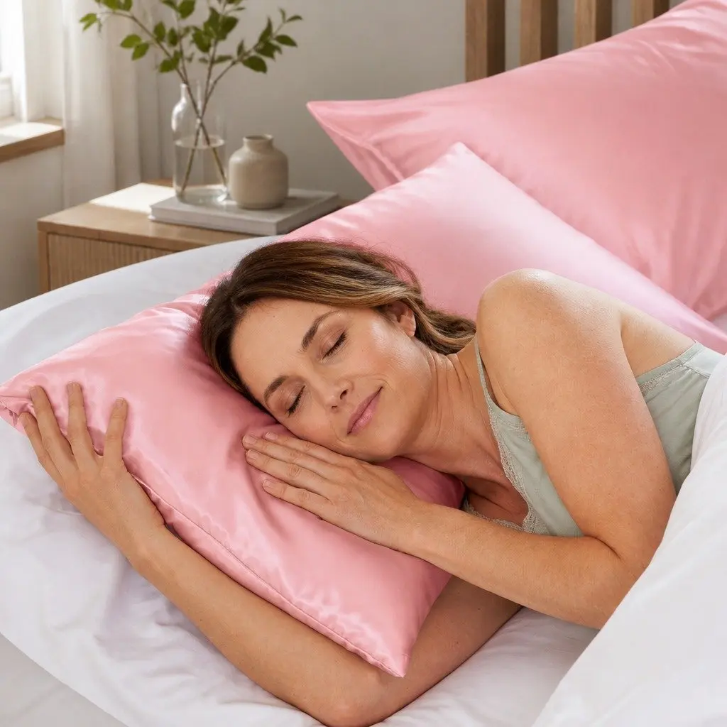 Mulberry Silk Pillowcase Blush 51x76cm Hypoallergenic Breathable Non-Slip
