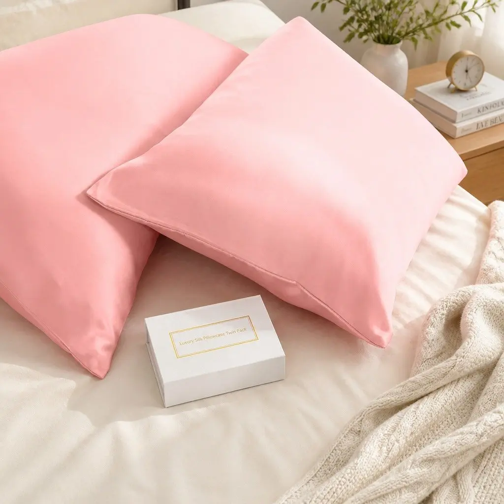 Mulberry Silk Pillowcase Blush 51x76cm Hypoallergenic Breathable Non-Slip