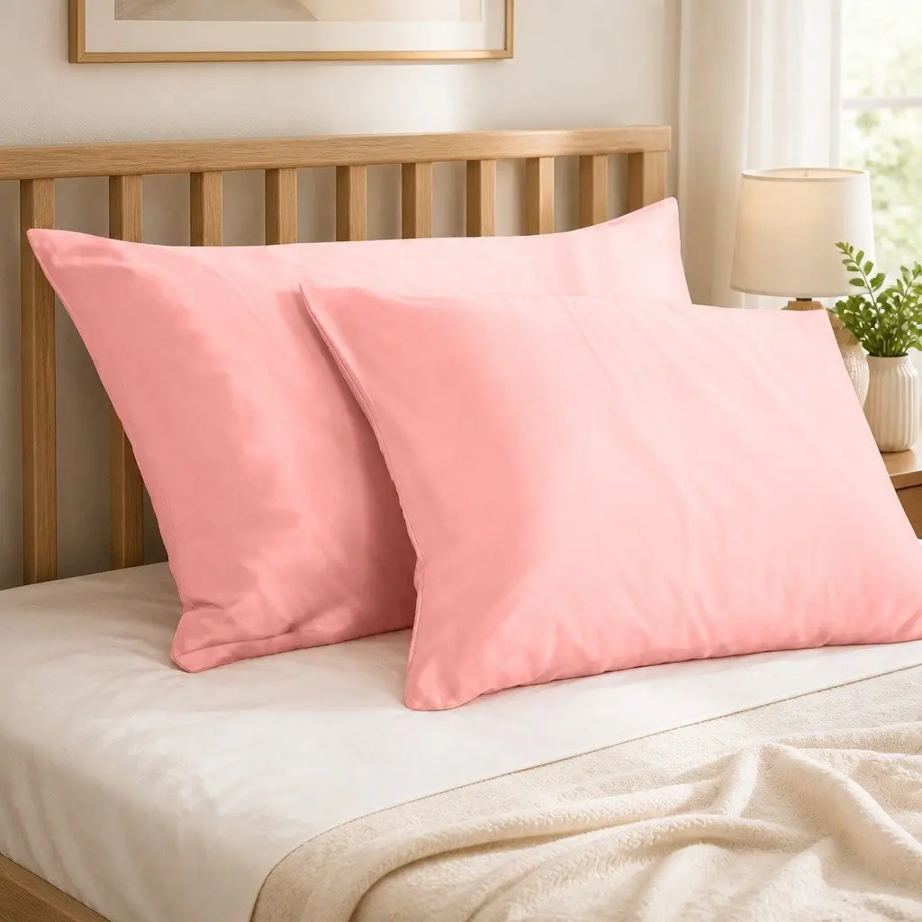 Mulberry Silk Pillowcase Blush 51x76cm Hypoallergenic Breathable Non-Slip