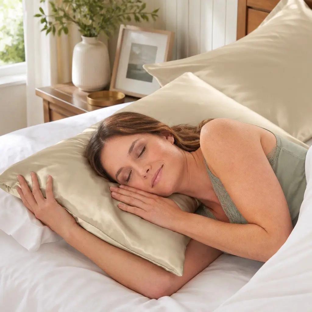 Mulberry Silk Pillowcase Champagne 51x76cm Hypoallergenic Breathable