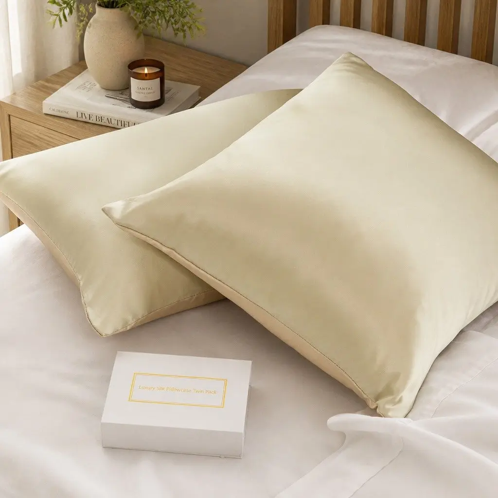 Mulberry Silk Pillowcase Champagne 51x76cm Hypoallergenic Breathable