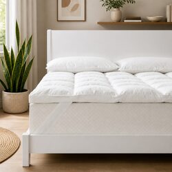 Duck Feather Down Mattress Topper King - Cozy Support for Sleep