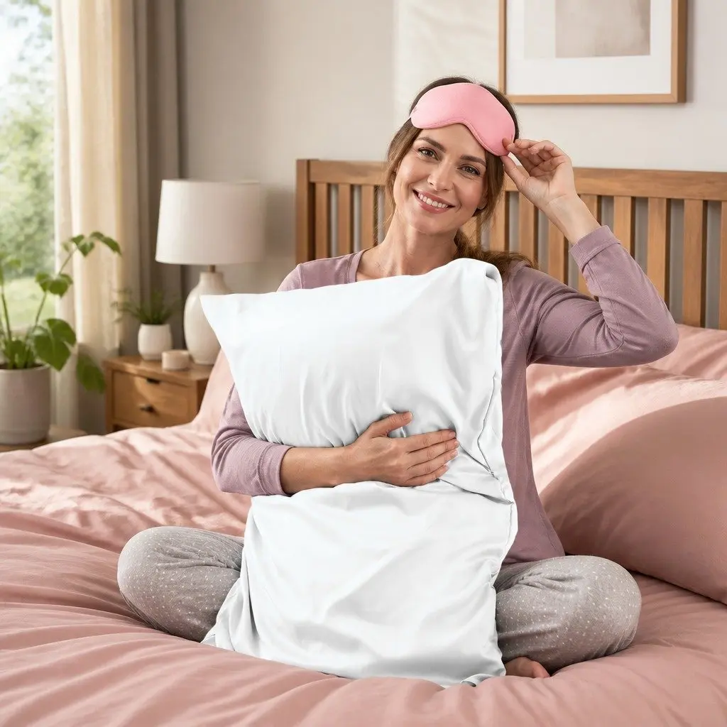 Silk Pillowcase Mulberry 51cm x 76cm Dual-Sided Hypoallergenic Temperature-Regulating