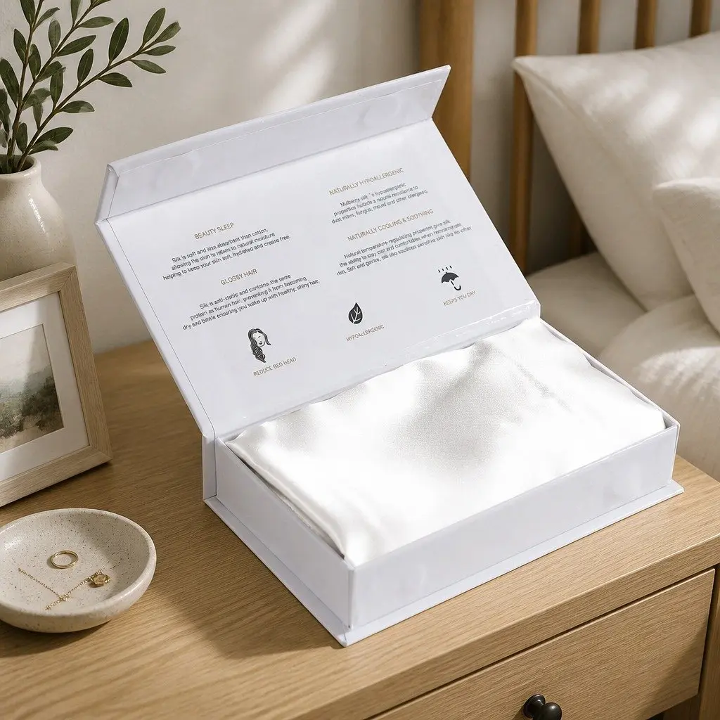 Silk Pillowcase Mulberry 51cm x 76cm Dual-Sided Hypoallergenic Temperature-Regulating