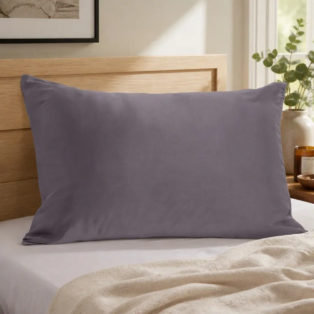 Silk Pillowcase Charcoal 51cm x 76cm Dual-Sided Hypoallergenic Breathable