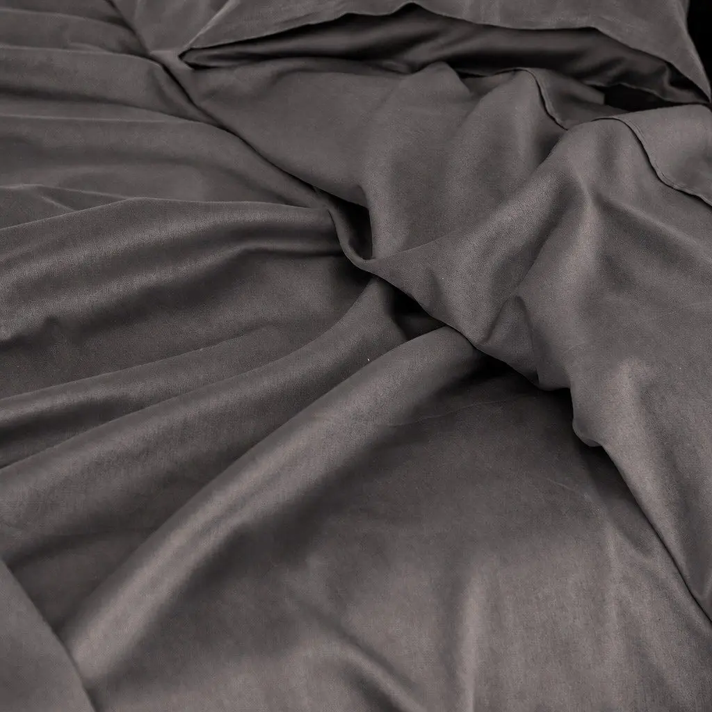 Queen Pewter Bamboo Cotton Sheet Set 1000TC Smooth Texture Hypoallergenic