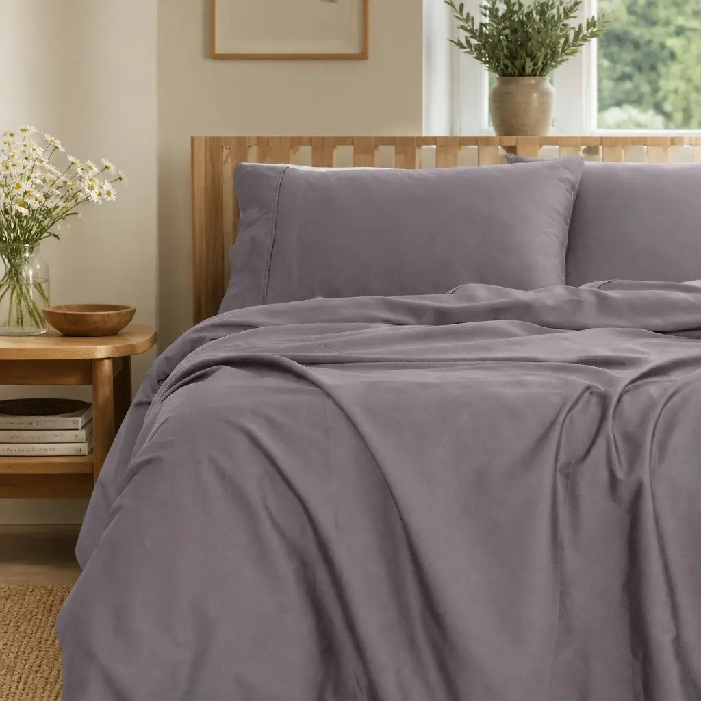 Queen Sheet Set 1000TC Bamboo Cotton Bedding Flat Fitted Pillowcases