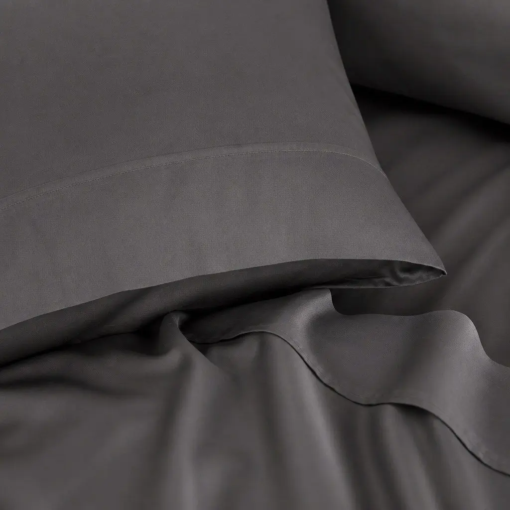 King Sheet Set Pewter 1000TC Bamboo Cotton Blend Hypoallergenic Moisture-Wicking