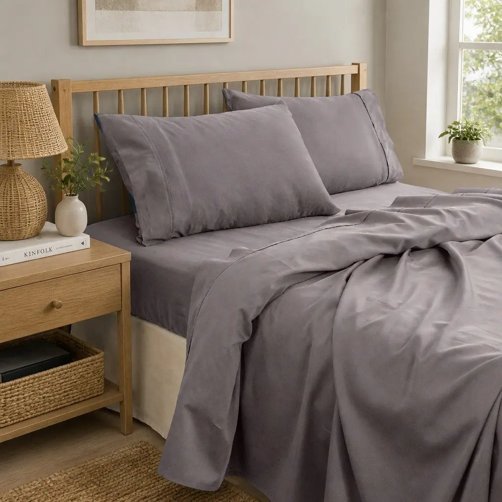 King Bamboo Cotton Sheet Set 1000TC Flat Fitted Pillowcases Bedding