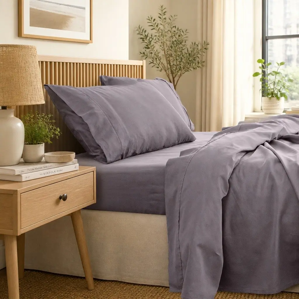 King Bamboo Cotton Sheet Set 1000TC Flat Fitted Pillowcases Bedding