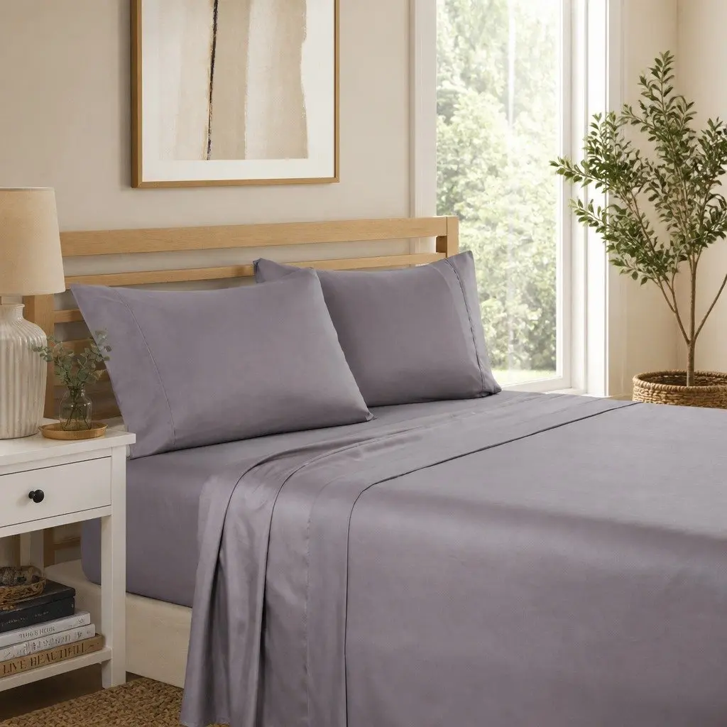 4 Piece Sheet Set White Double Bed 1200TC Ultrasoft Satin Weave