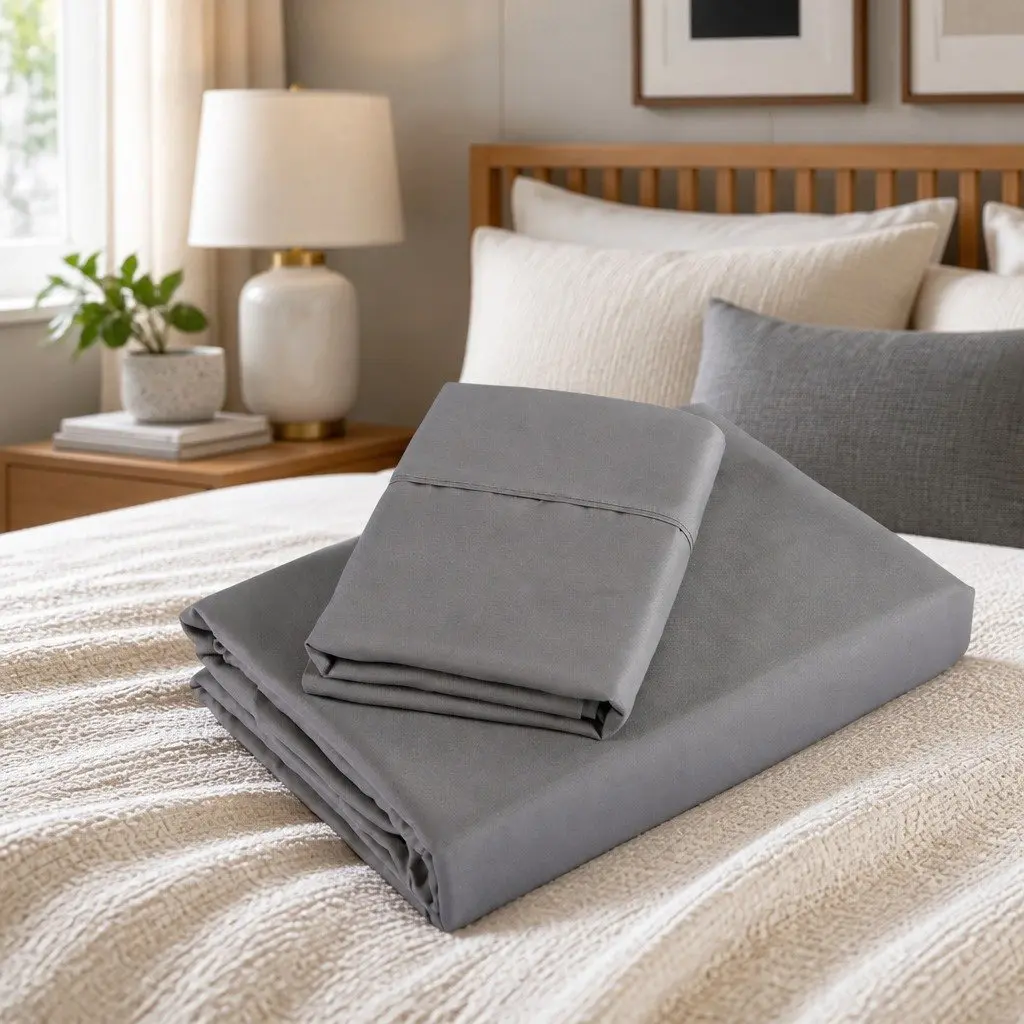 4 Piece Sheet Set White Double Bed 1200TC Ultrasoft Satin Weave