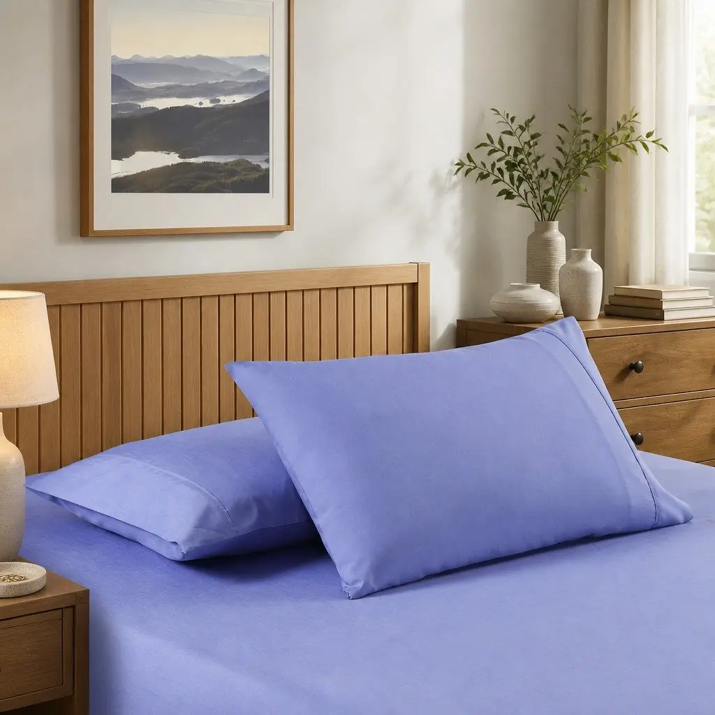 Queen Sheet Set Mid Blue 2000TC Bamboo Cooling Moisture Wicking