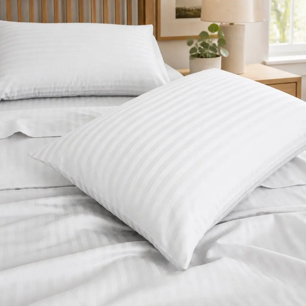 1200 Thread Count Damask Stripe Queen Sheet Set, Soft and Durable
