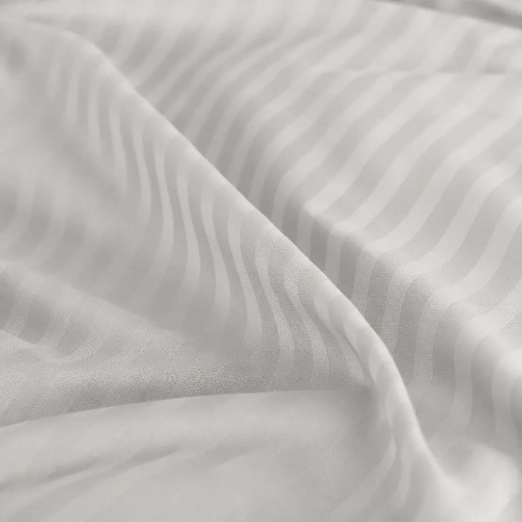 Queen Sheet Set Silver 1200 Thread Count Sateen Damask Stripe