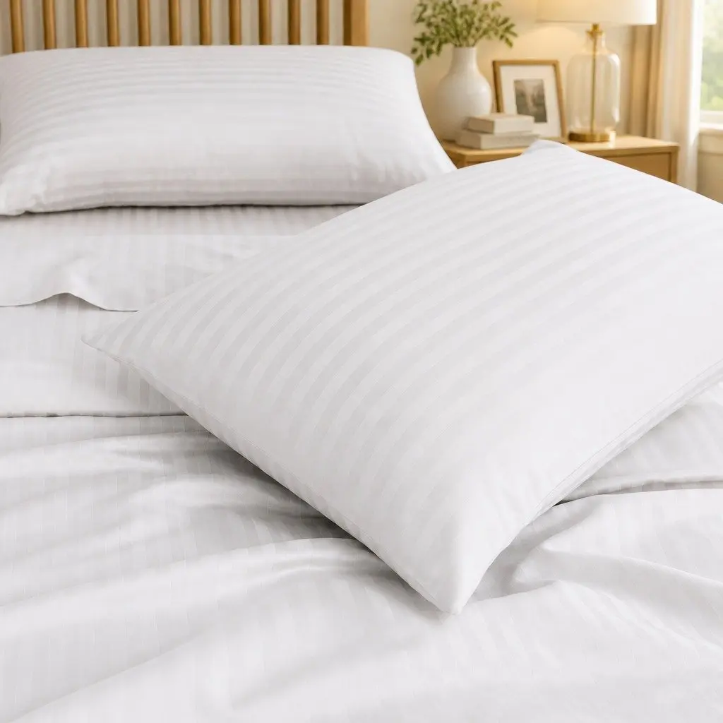 King Size Sateen Sheet Set with Damask Stripe