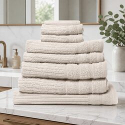 Your Essential 8-Piece Egyptian Cotton Towel Set in Beige