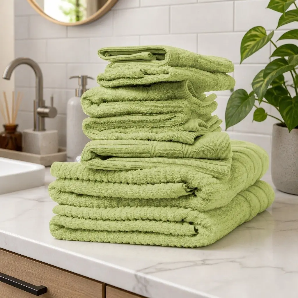 Egyptian Cotton 600 GSM 8 Piece Towel Set Bath Hand Face Towels Bath Mat