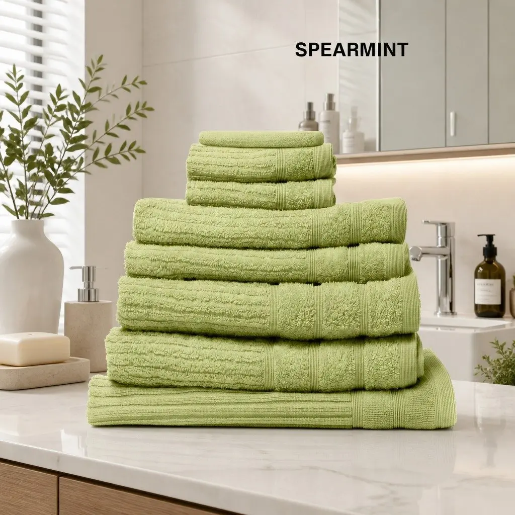 Egyptian Cotton 600 GSM 8 Piece Towel Set Bath Hand Face Towels Bath Mat