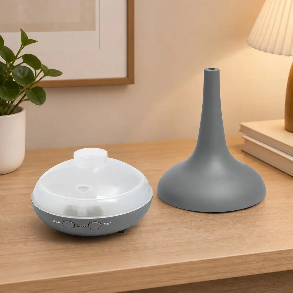 Ultrasonic Aroma Diffuser Humidifier Cool Grey 200ml Colour Changing LED Mood Lights Quiet Operation