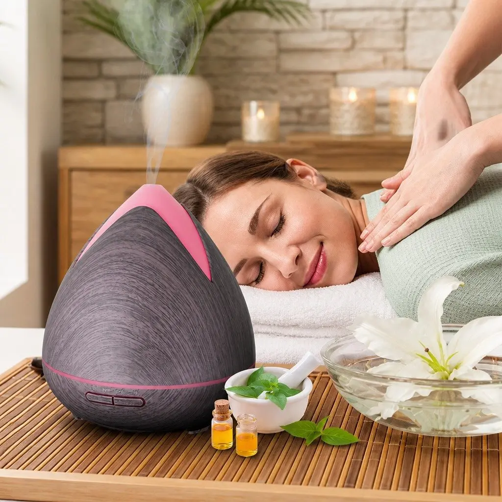Ultrasonic Diffuser Violet 400ml Cool Mist 7 LED Mood Lights