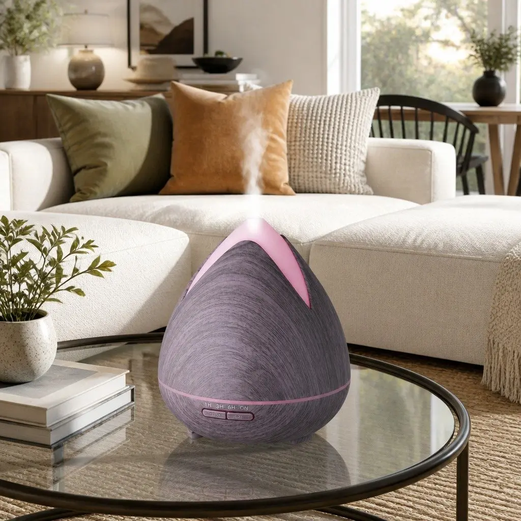 Ultrasonic Diffuser Violet 400ml Cool Mist 7 LED Mood Lights