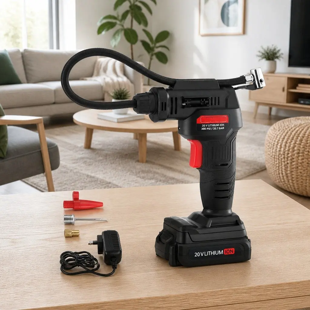 Cordless Tyre Inflator Portable Air Compressor Pump 20V 120PSI Digital LED