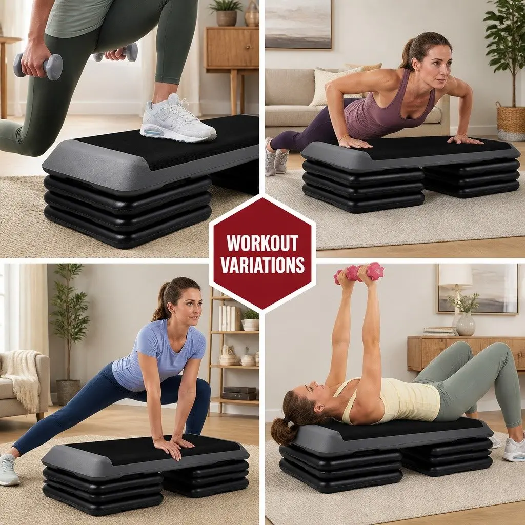 Aerobic Step Black Grey 110cm 3 Level Adjustable Anti-Slip Surface