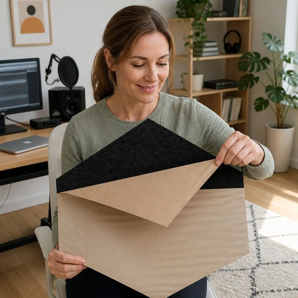 Acoustic Foam Soundproofing Tiles Black Hexagonal 12 Piece High-Density Noise Absorption Panels