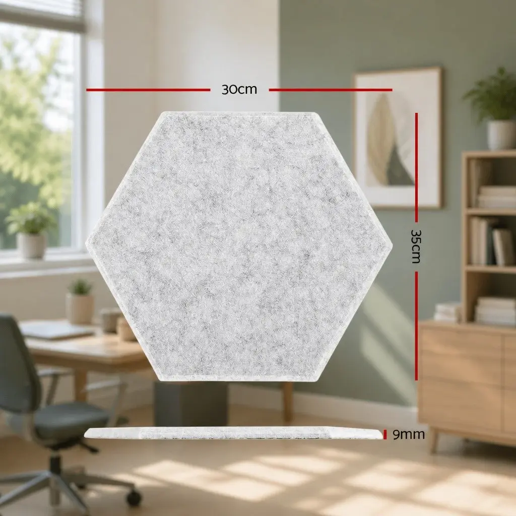 Acoustic Foam Soundproof Absorption Tiles 12pcs Hexagon Panel Home Studio