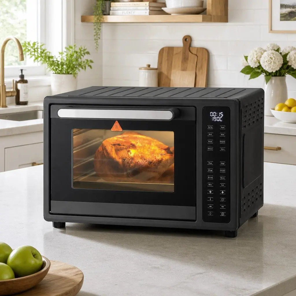Air Fryer Oven Black 32L Large Capacity 1700W LCD Touch Control