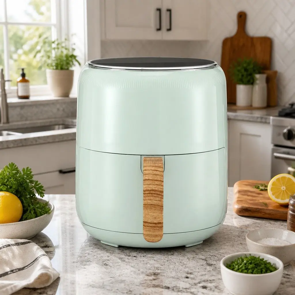 Air Fryer Blue 5L Touch Control with 8 Pre-set Cooking Programs and 360° Hot Air Circulation