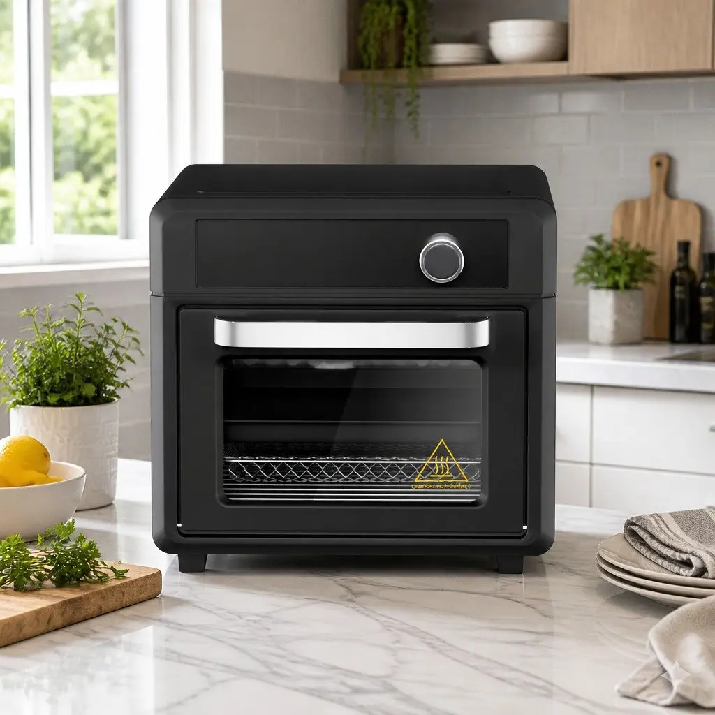 Air Fryer Oven Black 20L LCD Touch Control 12 Preset Cooking Programs