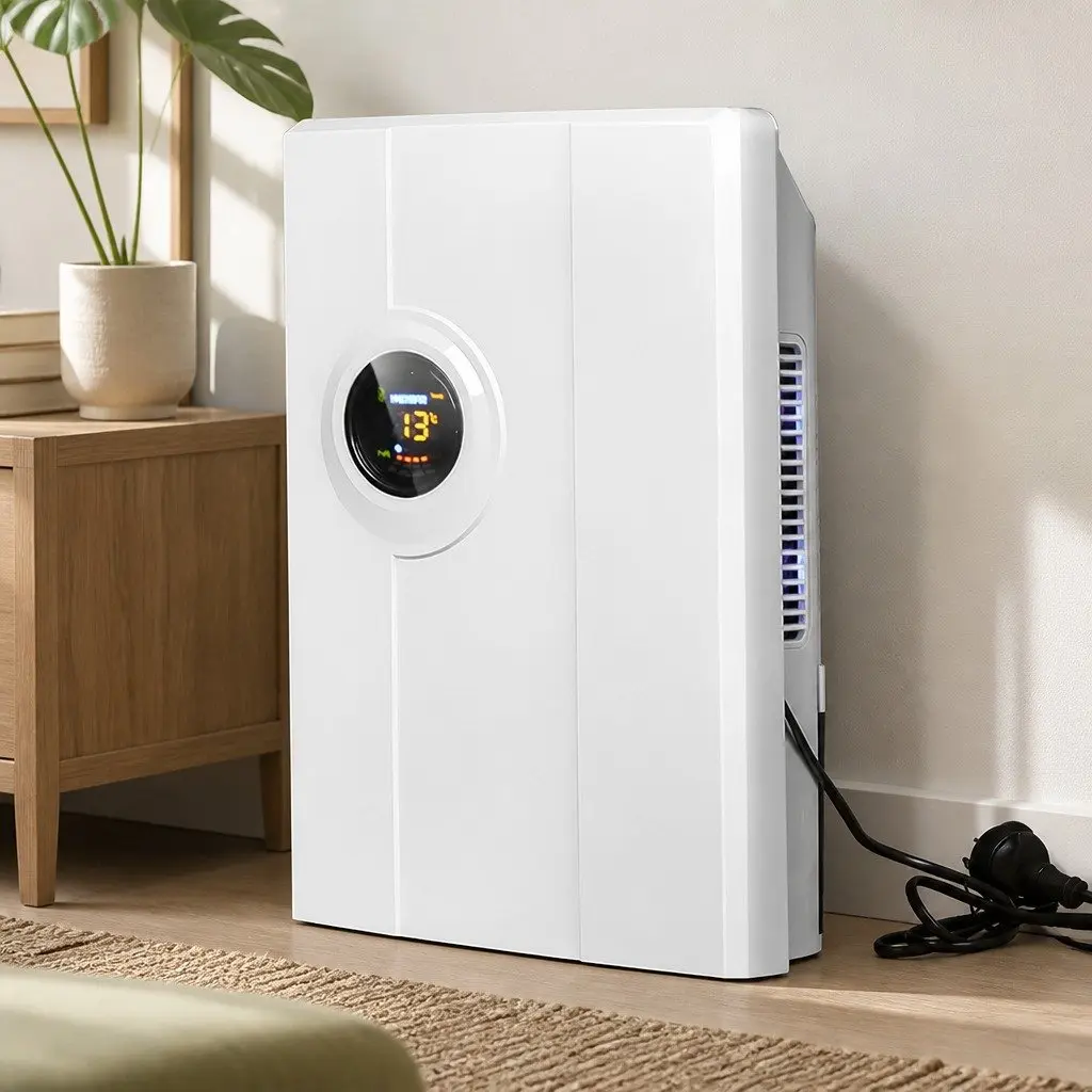 Portable Dehumidifier Air Purifier White 2L LED Display Remote Control