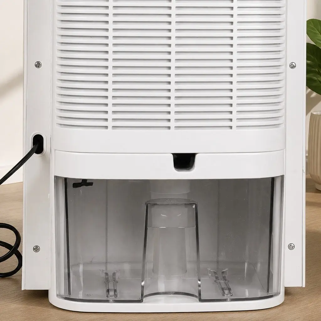Portable Dehumidifier Air Purifier White 2L LED Display Remote Control