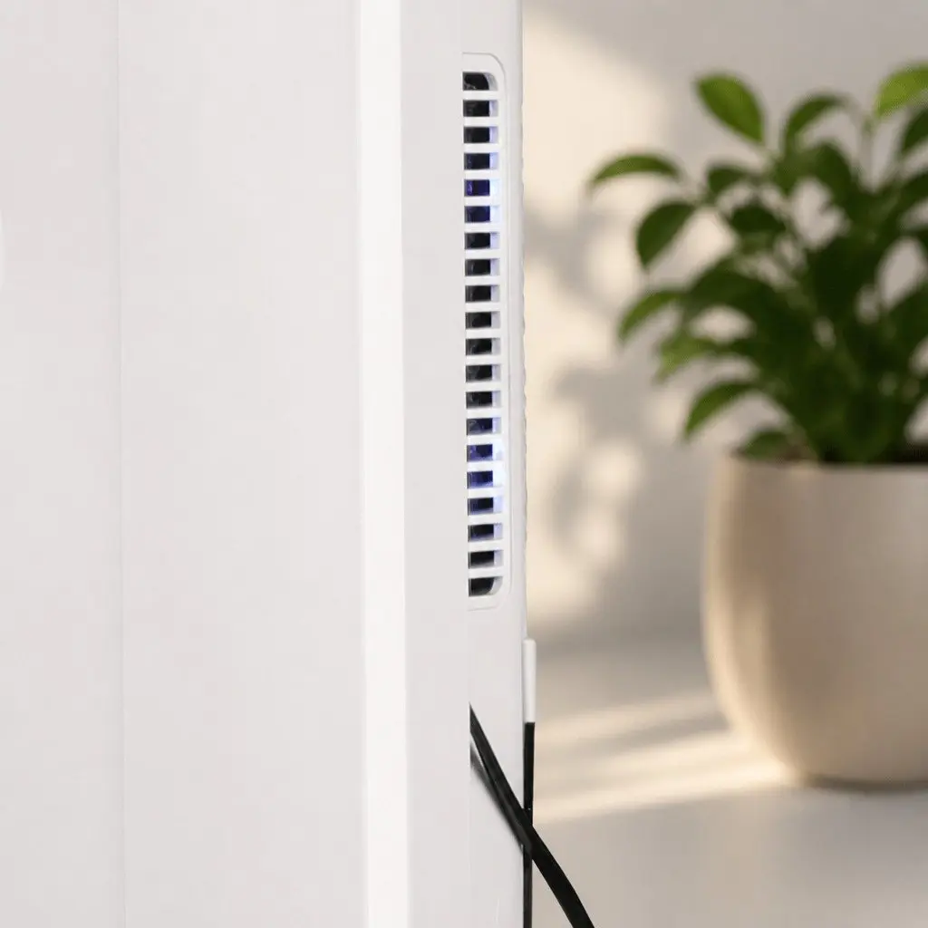 Portable Dehumidifier Air Purifier White 2L LED Display Remote Control