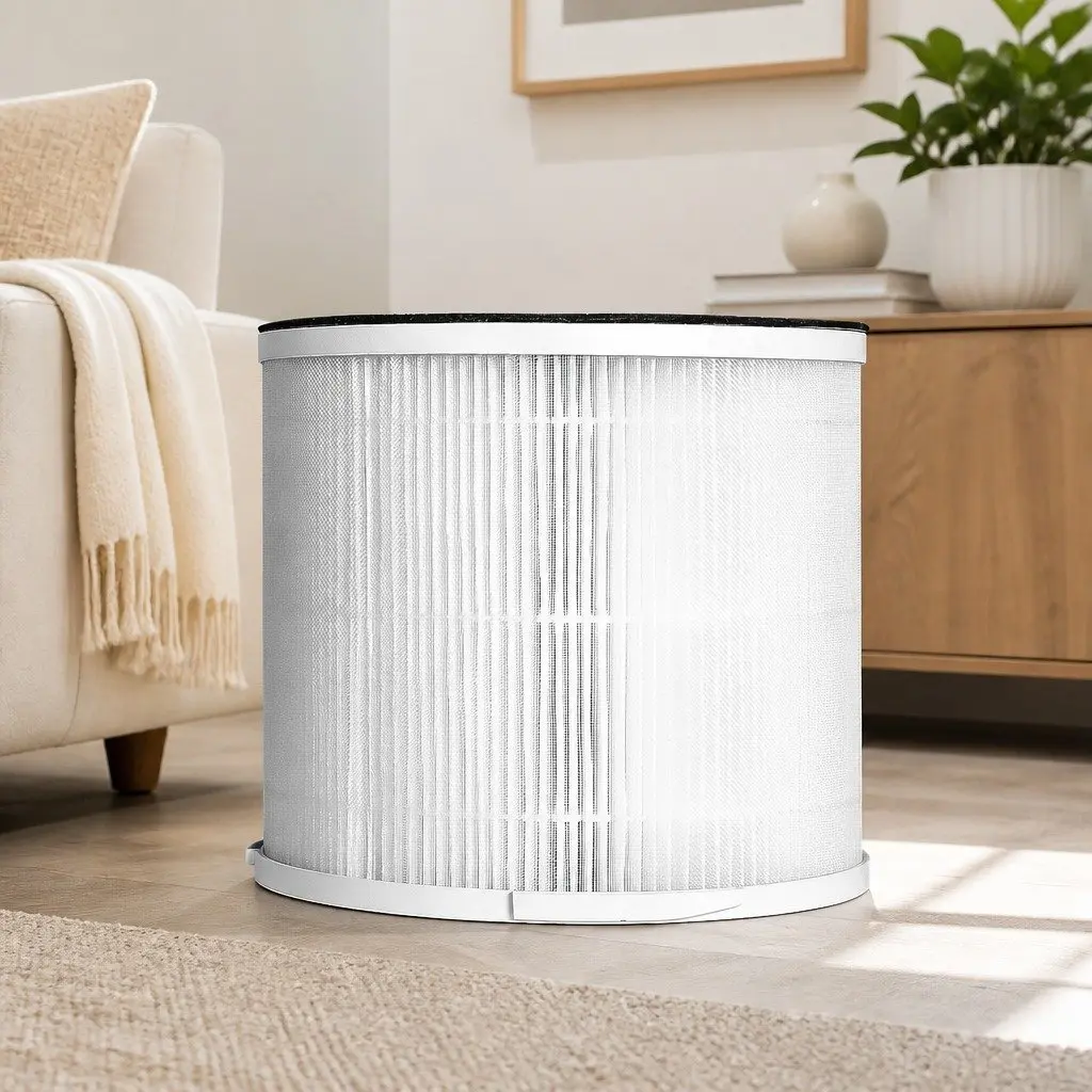 Air Purifier Filter 3-Layer HEPA Photocatalyst System 17cm Diameter 15cm Height