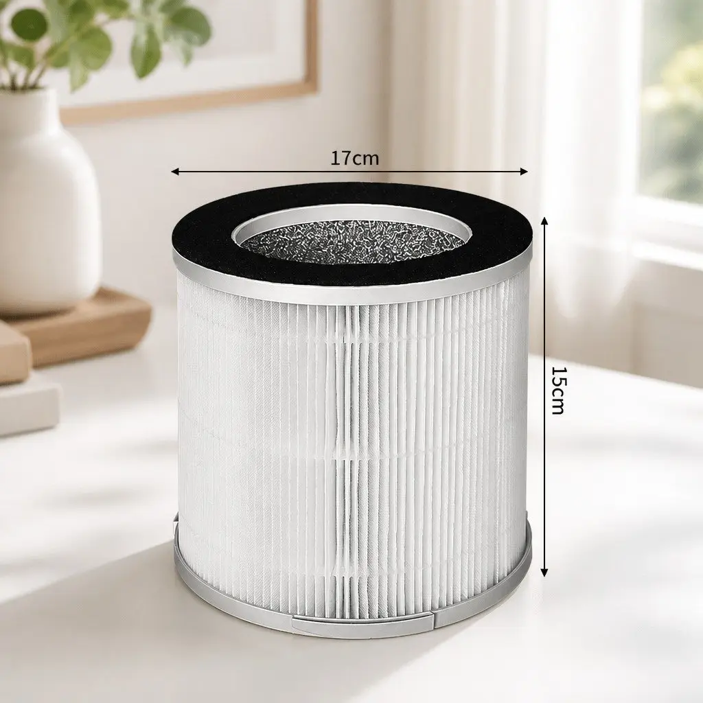 Air Purifier Filter 3-Layer HEPA Photocatalyst System 17cm Diameter 15cm Height