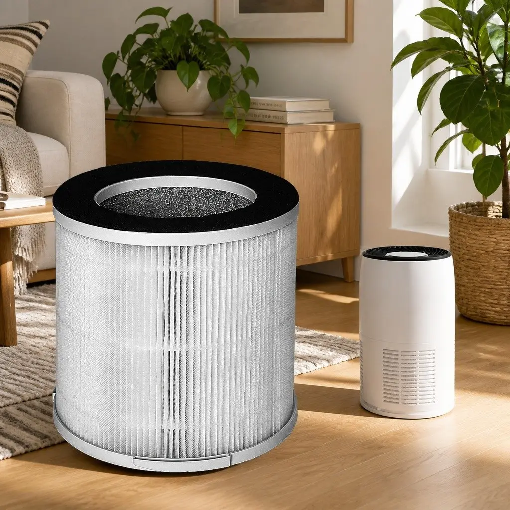 Air Purifier Filter 3-Layer HEPA Photocatalyst System 17cm Diameter 15cm Height