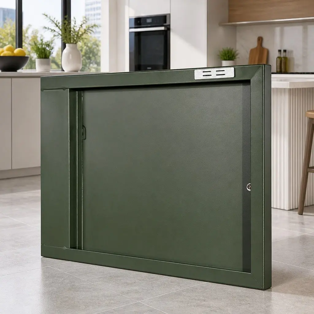 Buffet Sideboard Cabinet Green Cold Rolled Steel 60cm with Double Shelf and Cable Hole
