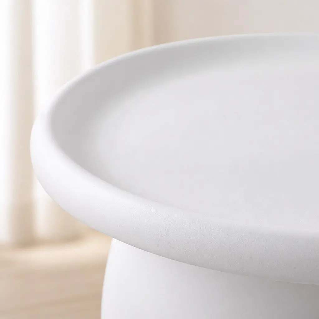 Round Coffee Table White 71CM Pedestal Base Easy to Clean