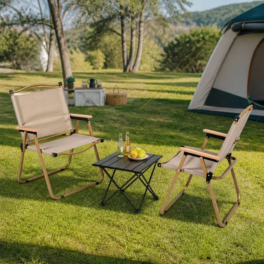 3-Piece Camping Table and Chair Set for Easy Use