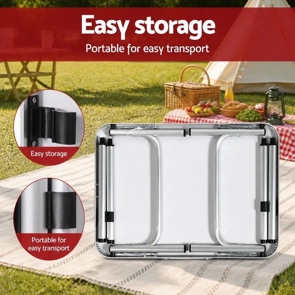3pc Camping Set Folding Table Chairs Outdoor Portable Picnic Patio Furniture