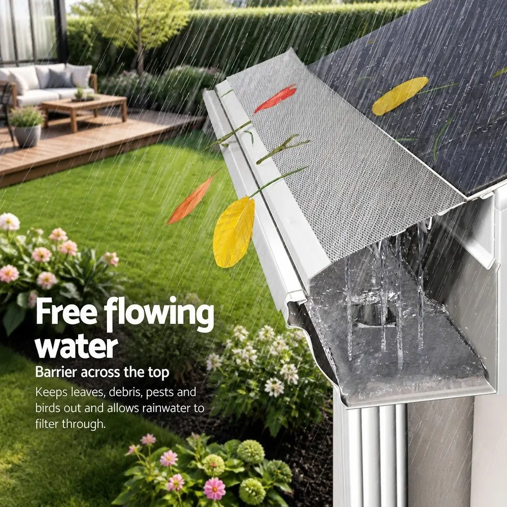 Gutter Guard Aluminium Mesh Silver 100x20cm Debris Protection