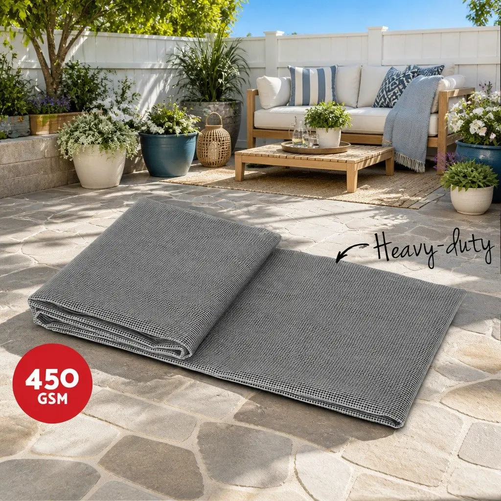 Caravan Matting Grey 5M x 2.5M Non-Slip Breathable Heavy-Duty UV Treated