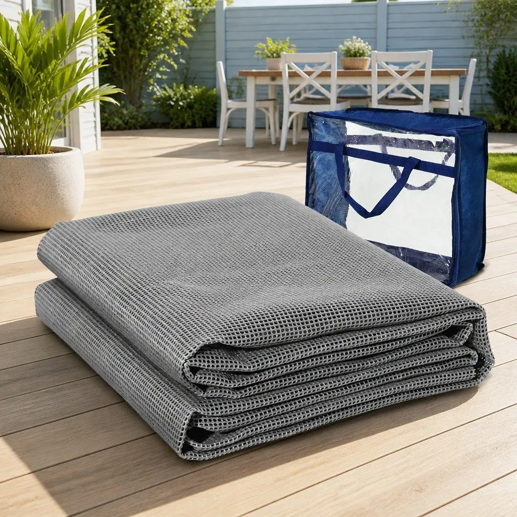Annex Matting Floor Mats Grey 6M x 2.5M Breathable Heavy-duty UV Treated Non-slip Mould and Mildew Resistant