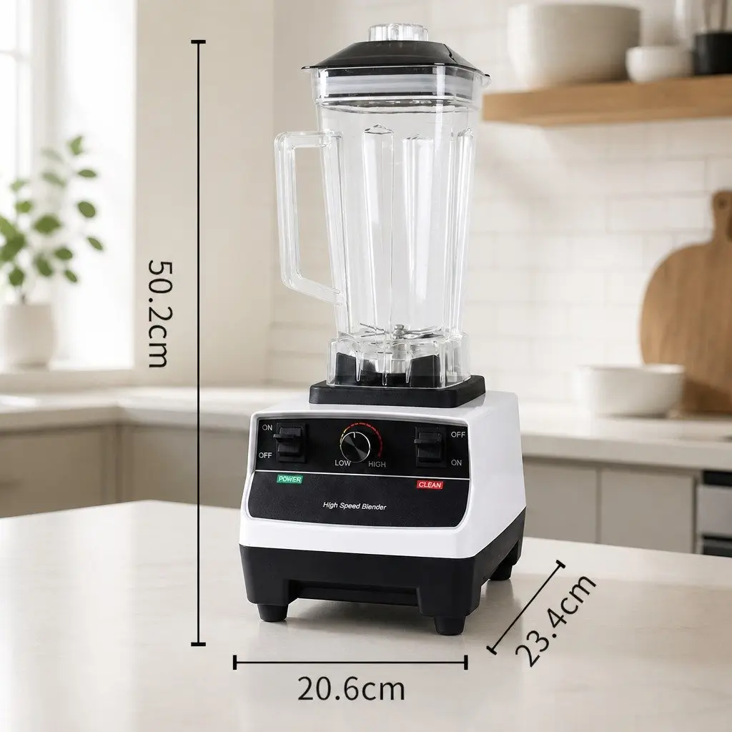 Commercial Blender White 2L 1800W 10 Speed Variable with 6 Stainless Steel Blades