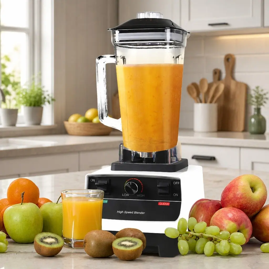 Commercial Blender White 2L 1800W 10 Speed Variable with 6 Stainless Steel Blades
