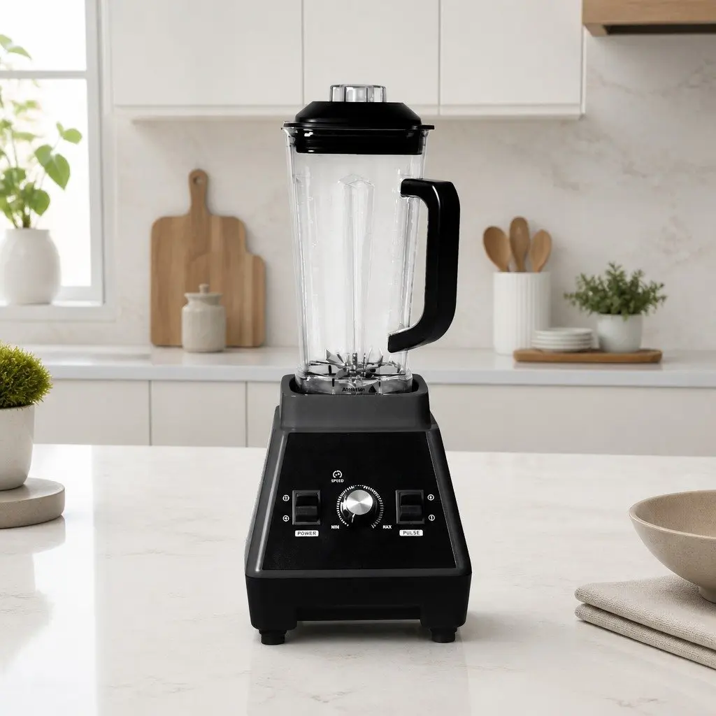 Commercial Blender Black 2L High-Power 1600W Kitchen Smoothie Juice Maker