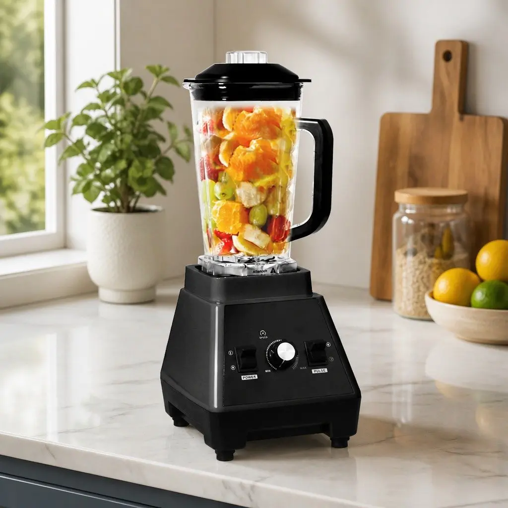 Commercial Blender Black 2L High-Power 1600W Kitchen Smoothie Juice Maker